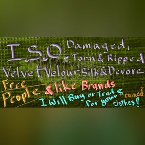 ISO FREE PEOPLE VELVET & VELOUR CLOTHES, DEFECTS, RIPS, TEARS & DAMAGE